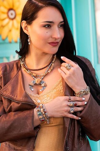 American West Jewelry Sterling Silver Women's Pendant Enhancer Choice of Gemstone Color Naja Design in Saudi Arabia