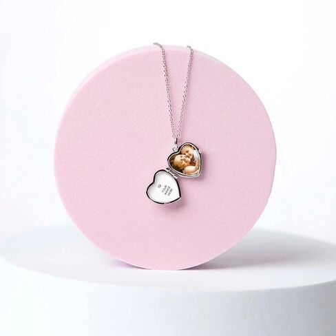 925 Sterling Silver Girls 16" Polished Heart Pendant Locket Necklace for Young Girls - Photo Locket Pendant Necklace for Preteens & Teens - Memory Locket Necklaces for Pre-Teen Girls in Saudi Arabia