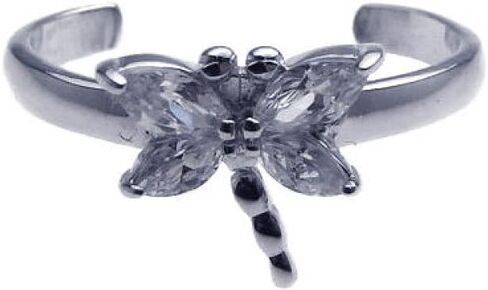 صافح Zirconia Zirconia Dragonfly Toe Ring Rhodium مطلي بالسلع الفضية in Saudi Arabia