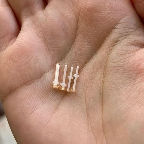 2PCS 12mm Flesh Tone Gorilla Glass Labret Flat Back Retainer 20G 18G 16G 14G Skin Tone Glass Cartilage Earring Flat Head Nose Stud Helix Tragus Piercing Retainer 1/2" in Saudi Arabia