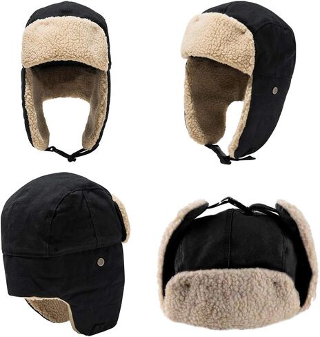 Peicees Vintage Aviator Hat and Goggles Costume Accessories Fur Ear Flaps Trooper Trapper Pilot Cap for Men Women in Saudi Arabia
