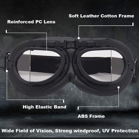 Peicees Vintage Aviator Hat and Goggles Costume Accessories Fur Ear Flaps Trooper Trapper Pilot Cap for Men Women in Saudi Arabia