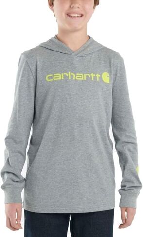 Carhartt Kid's CA6480 Long-Sleeve Graphic Sweatshirt - Boys - Medium (10-12) - Molten Lava in Saudi Arabia