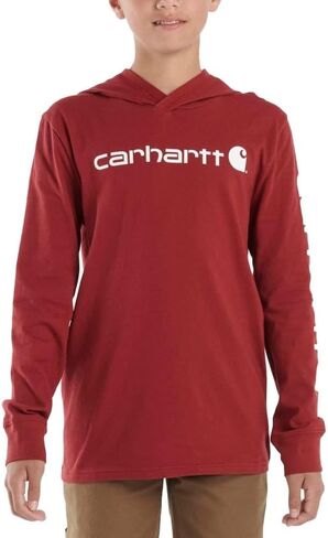 Carhartt Kid's CA6480 Long-Sleeve Graphic Sweatshirt - Boys - Medium (10-12) - Molten Lava in Saudi Arabia