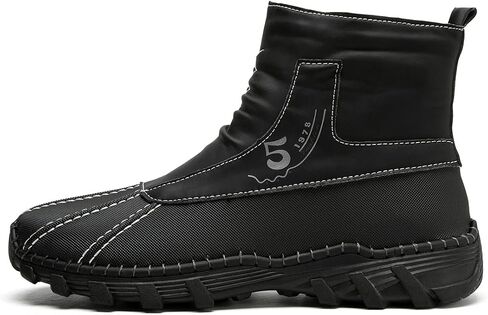 Mens Hiking Boots Waterproof Winter Snow Boots with Non-Slip Rubber Sole Black Slip Resistant Boots Outdoor Shoes for Men in Saudi Arabia