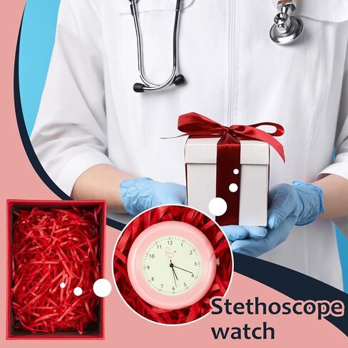1 PCS توهج في سماعة الطبيب المظلمة ممرضة ممرضة مقطع على ساعة الجيب مع المستعملة 2025 CNA الأسبوعية الإكسسوارات لموظفي Doctor Clinic (Raspberry) in Saudi Arabia