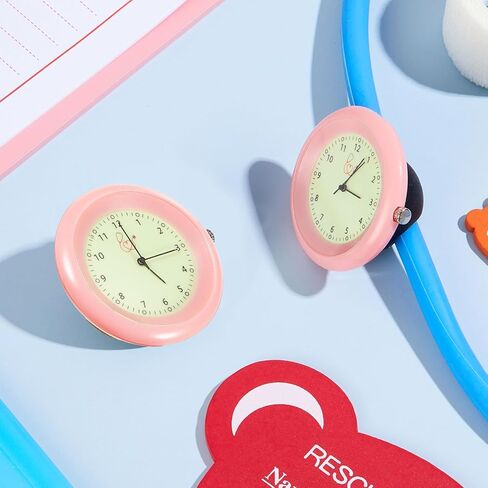 1 PCS توهج في سماعة الطبيب المظلمة ممرضة ممرضة مقطع على ساعة الجيب مع المستعملة 2025 CNA الأسبوعية الإكسسوارات لموظفي Doctor Clinic (Raspberry) in Saudi Arabia