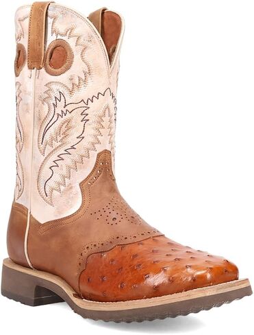 Dan Post Boots Mens Martel Ostrich Teed Square Square Toe On Dress Boots Mid - Brown in Saudi Arabia