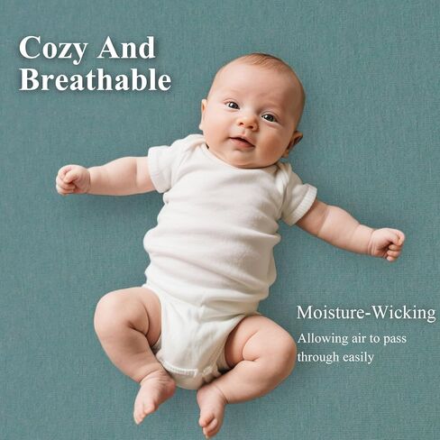 4 عبوات من ملاءات السرير المجهزة المتوافقة مع سرير الأطفال Koolababy مقاس 19 بوصة × 33 بوصة وCowiewie وIKOMZY، ناعم وصديق للبشرة، أخضر نعناعي ولون قوس قزح in Saudi Arabia