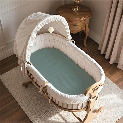 4 عبوات من ملاءات السرير المجهزة المتوافقة مع سرير الأطفال Koolababy مقاس 19 بوصة × 33 بوصة وCowiewie وIKOMZY، ناعم وصديق للبشرة، أخضر نعناعي ولون قوس قزح in Saudi Arabia