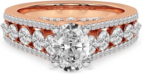 مختبر الماس الودية خاتم خطوبة الماس للنساء | 0.5-6 قيراط IGI معتمدة من مركز دبي/DE-VS الماس | 14K/18K الذهب أو البلاتين | خاتم EOS Spark in Kuwait