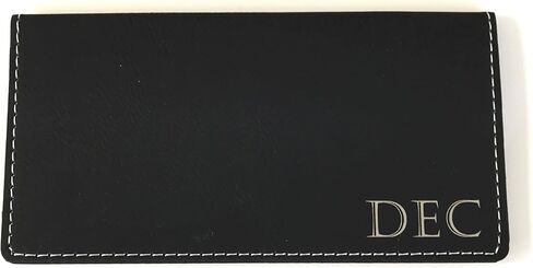 Personalized Checkbook Cover Faux Leather Permanently Engraved (Brown) in Saudi Arabia
