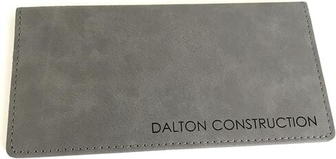 Personalized Checkbook Cover Faux Leather Permanently Engraved (Brown) in Saudi Arabia