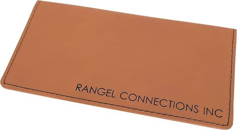 Personalized Checkbook Cover Faux Leather Permanently Engraved (Brown) in Saudi Arabia