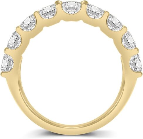 TimeLess Classics 14K Gold Lab Grown Nine Stone Diamond Anniversary Bands and Wedding Rings For Women (Available From 0.50-3 CTW) (Available Ring Size: 4.5 to 10) in Kuwait