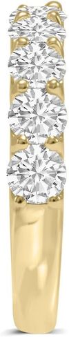 TimeLess Classics 14K Gold Lab Grown Nine Stone Diamond Anniversary Bands and Wedding Rings For Women (Available From 0.50-3 CTW) (Available Ring Size: 4.5 to 10) in Kuwait