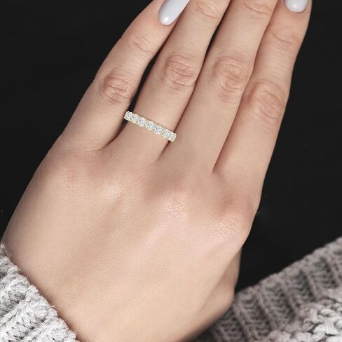 TimeLess Classics 14K Gold Lab Grown Nine Stone Diamond Anniversary Bands and Wedding Rings For Women (Available From 0.50-3 CTW) (Available Ring Size: 4.5 to 10) in Kuwait