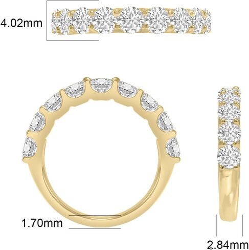 TimeLess Classics 14K Gold Lab Grown Nine Stone Diamond Anniversary Bands and Wedding Rings For Women (Available From 0.50-3 CTW) (Available Ring Size: 4.5 to 10) in Kuwait
