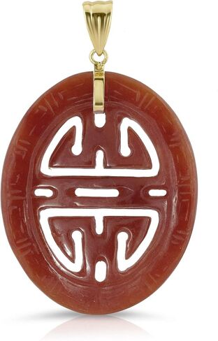 14K Yellow Gold Hand Carved Real Jade Pendant in Kuwait