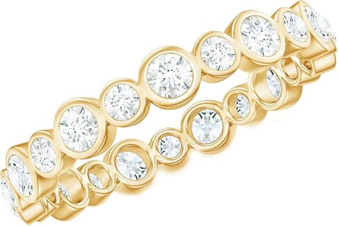 خاتم الأبدية المعتمدة من Moissanite ، C Color VS1 Clarity ، مجموعة زفاف Moissanite - مع مربع المجوهرات in Kuwait