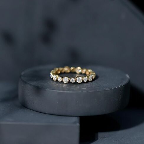 خاتم الأبدية المعتمدة من Moissanite ، C Color VS1 Clarity ، مجموعة زفاف Moissanite - مع مربع المجوهرات in Kuwait
