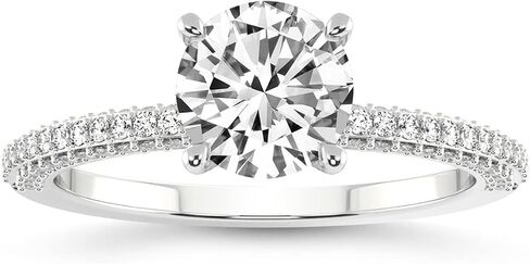 FRIENDLY DIAMONDS Lab Grown Diamond Ring For Women IGI Certified | 1-5 Carat Grace Micro Pave Eternity Diamond Ring | 14K Or 18K White, Yellow Or Rose Gold | FG-VS Quality in Saudi Arabia