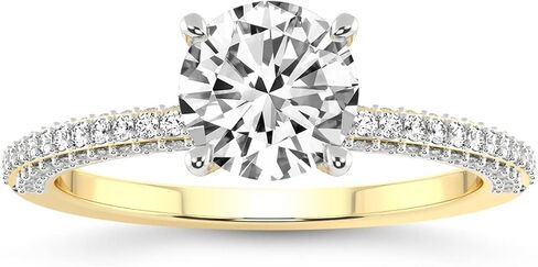 FRIENDLY DIAMONDS Lab Grown Diamond Ring For Women IGI Certified | 1-5 Carat Grace Micro Pave Eternity Diamond Ring | 14K Or 18K White, Yellow Or Rose Gold | FG-VS Quality in Saudi Arabia