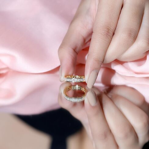 خاتم الأبدية الكامل المعتمد للسيدات ، جودة D-VS1 ، فرقة الذكرى السنوية للزفاف Moissanite (جاهزة للهدية) in Kuwait