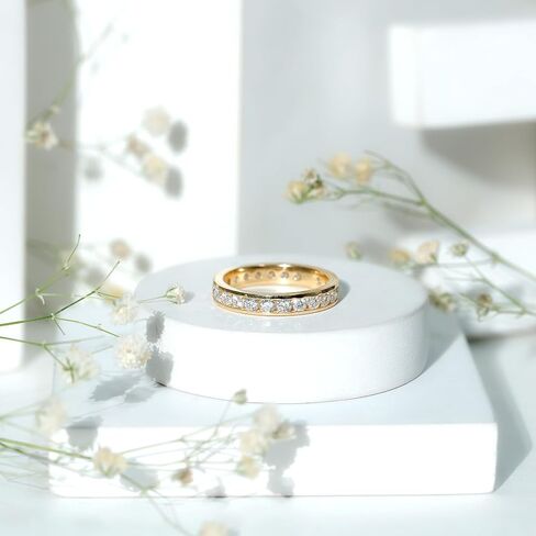 خاتم الأبدية الكامل المعتمد للسيدات ، جودة D-VS1 ، فرقة الذكرى السنوية للزفاف Moissanite (جاهزة للهدية) in Kuwait