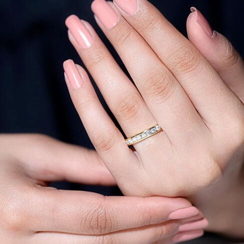 خاتم الأبدية الكامل المعتمد للسيدات ، جودة D-VS1 ، فرقة الذكرى السنوية للزفاف Moissanite (جاهزة للهدية) in Kuwait