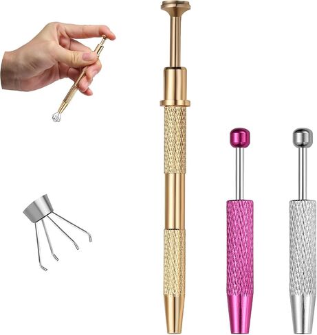 VOJO Piercing Ball Grabber Tool Kit 16G,18G Stainless Steel Flat Back Earrings Applicator with Threaded & Threadless Insertion Pins for Ear Nose Lip Body Jewelry Changes in Kuwait
