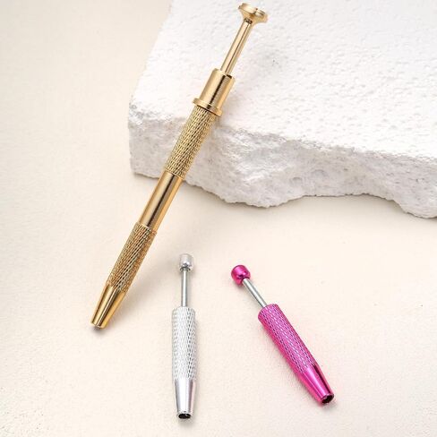 VOJO Piercing Ball Grabber Tool Kit 16G,18G Stainless Steel Flat Back Earrings Applicator with Threaded & Threadless Insertion Pins for Ear Nose Lip Body Jewelry Changes in Kuwait