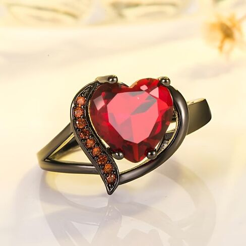 Custom Engraved Couple Rings Set Promise Rings for Him and Her Red and Black Matching Wedding Rings for Couples Engagement Rings Sets Celtic Dragon Tungsten Ring Red Ruby Rings for Women in Kuwait