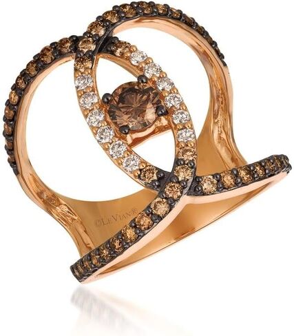 LE VIAN 1 1/4 Carat Chocolate Diamond Statement Ring for Women | Elegant 14k Rose Gold Anniversary Ring for Her (Brown, 1.21 cttw) Promise Wedding Band Size 7 in Saudi Arabia