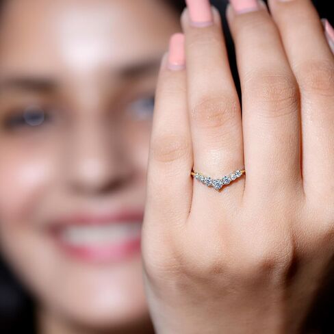 Certified Moissanite Enhancer Ring, D-Vs1 Quality, Moissanite Diamond Stackable Ring - Ready to Gift in Saudi Arabia