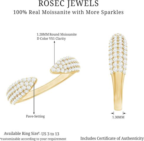 Certified Moissanite Diamond Ring Enhancer, D-Vs1 Quality, Moissanite Wedding Ring For Women (Ready to Gift) in Saudi Arabia