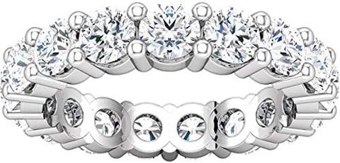 4 Carat (ctw) 14K White Gold Round Diamond Ladies Eternity Wedding Anniversary Stackable Ring Band Ultra Premium Collection in Saudi Arabia