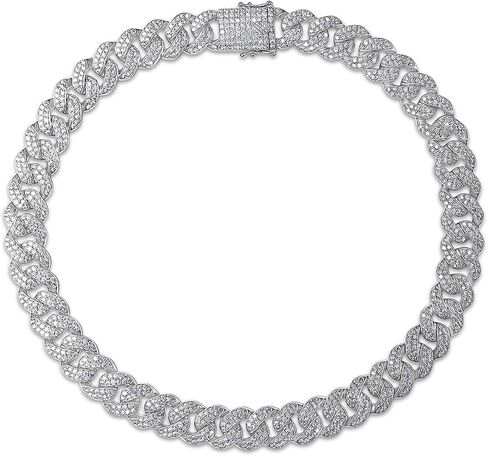 SAVEARTH DIAMONDS 23.30 Ct to 38.90 Ct Lab Created Moissanite Diamond 15MM Two Row Cuban Link Chain Necklace For Men In 14k Gold Over 925 Sterling Silver, 18" to 30" Length, Color : G-H, Clarity: VVS1 in Saudi Arabia