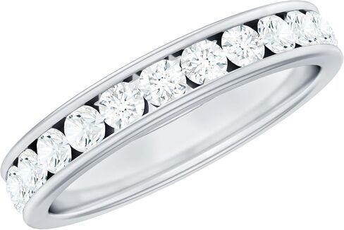 Certified Moissanite Full Eternity Ring for Women, D-Vs1 Quality, Moissanite Wedding Anniversary Band (Ready to Gift) in Saudi Arabia