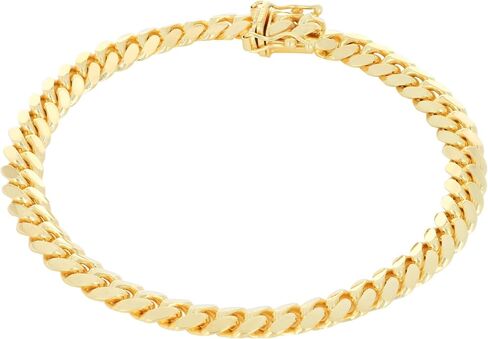 Nuragold 14K Real Yellow Gold Solid Miami Cuban Link Chain Bracelet 7"-9" (2.7mm-11mm) Italian Jewelry for Men & Women in Saudi Arabia