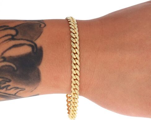 Nuragold 14K Real Yellow Gold Solid Miami Cuban Link Chain Bracelet 7"-9" (2.7mm-11mm) Italian Jewelry for Men & Women in Saudi Arabia