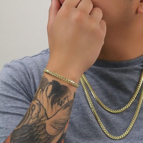 Nuragold 14K Real Yellow Gold Solid Miami Cuban Link Chain Bracelet 7"-9" (2.7mm-11mm) Italian Jewelry for Men & Women in Saudi Arabia