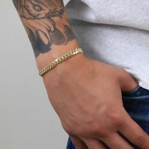 Nuragold 14K Real Yellow Gold Solid Miami Cuban Link Chain Bracelet 7"-9" (2.7mm-11mm) Italian Jewelry for Men & Women in Saudi Arabia