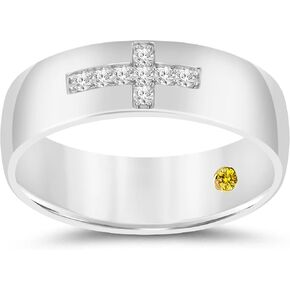 Lab Grown Diamond Rings for Women | Real White Gold Plated 925 Sterling Silver 1/4 CTTW Certified Diamond Bands in Saudi Arabia