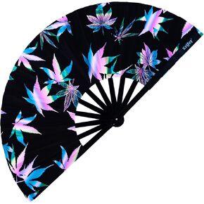 Krifey كبير معجبين باليد القابل للطي - Bold Snap Fans for Line Dancing و Rave و EDM Festivals & Drag Show in Kuwait