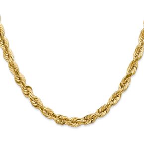IceCarats 14K Solid Yellow Gold 5.5mm Rope Chain Twisted Link Necklace in Kuwait