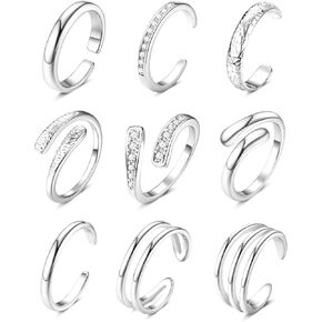 Besteel Toe Rings for Women 14K Gold Filled Simple Hug CZ Triple Open Band Rings Trendy Silver Gold Adjustable Toe Rings Summer Beach Foot Jewelry for Women in Saudi Arabia