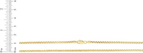 Floreo 14k Yellow Gold or White Gold 2.5mm Solid Round Box Chain Link Necklace in Kuwait
