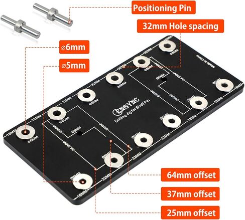 رقصة دبوس الرف 6 مم رقصة دبوس الرف 5 مم - رقصة ثقب الرف - دليل الحفر للثقوب المستقيمة - دبوس الرف Jjig - دليل الحفر الفولاذي - أدوات النجارة وملحقاتها in Kuwait