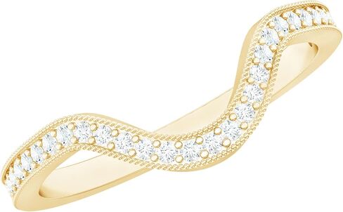 Certified Moissanite Enhancer Wedding Band D-Vs1 Quality, Moissanite Stackable Band For Women - Ready To Gift in Saudi Arabia